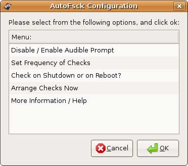 autofsck-004 AutoFsck Configuration