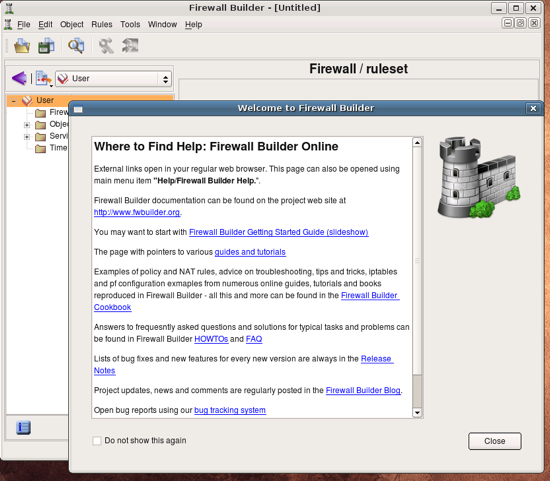 Starting FWbuilder Starting FWbuilder
