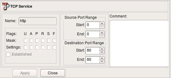 TCP service TCP service