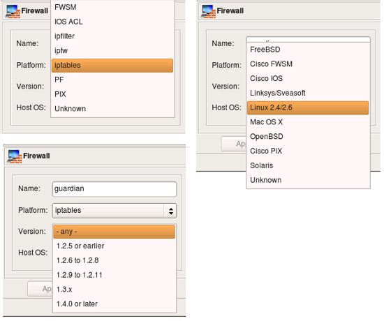 Firewall choices Platform choices for the firewall
