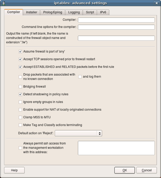 IP tables IP tables advanced settings
