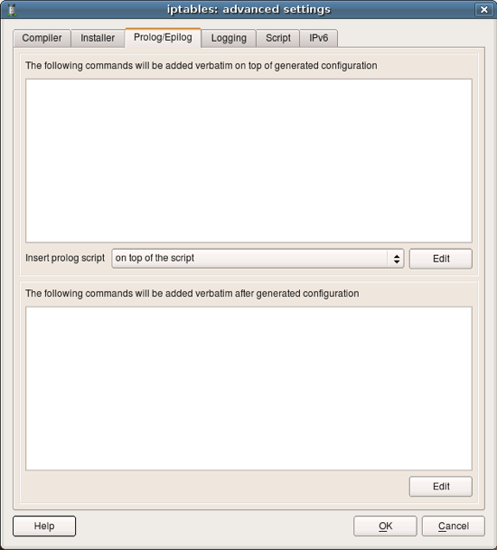 Shell commands Include shell command in script generator