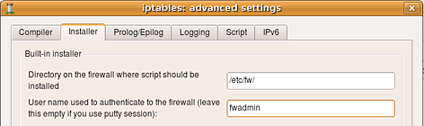 Installer tab Installer tab