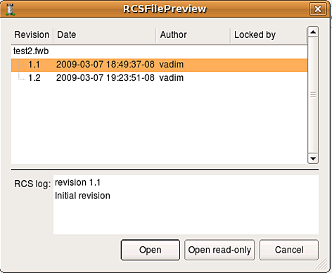 RCS file revision RCS file revision