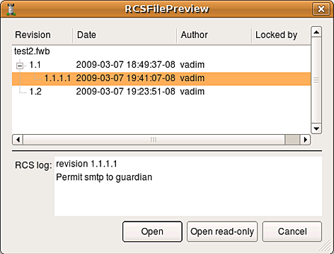 RCS file preview RCS file preview
