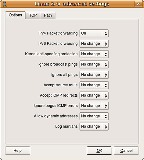 Edit Firewall Host OS Options Edit Firewall Host OS Options