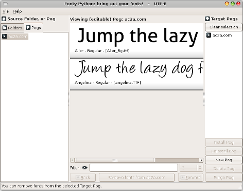 Font Python screen shot viewing pog contents Font Python screen shot viewing pog contents
